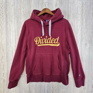 Divided Burgundy Pullover Hoodie Adult Medium Logo‎ Casual Streetwear Sweatshirt